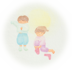 イラスト_お着換えする子どもたち